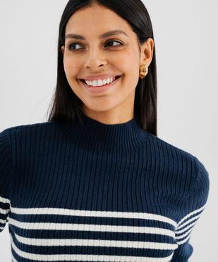 Pull col montant à rayures femme - LuluCastagnette vue2 - LULUCASTAGNETTE - GEMO
