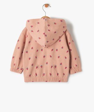 Sweat bébé fille à capuche et fermeture zippée vue3 - GEMO(BEBE DEBT) - GEMO