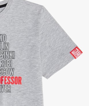 Tee-shirt garçon chiné imprimé - La Casa de Papel vue3 - CASADEPAPEL - GEMO