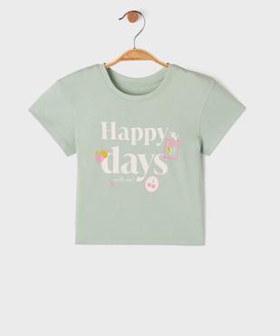 Tee-shirt manches courtes à motifs girly bébé fille vue1 - GEMO(BEBE DEBT) - GEMO