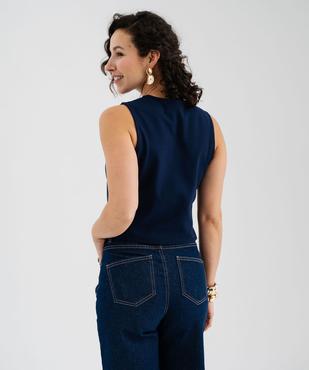 Gilet de costume sans manches en maille milano femme vue3 - GEMO(FEMME PAP) - GEMO