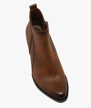 Bottines femme à talon et en suédine avec liserés en perles métallisées vue6 - GEMO(URBAIN) - GEMO