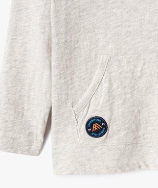 Tee-shirt garçon à manches longues et capuche vue2 - GEMO (ENFANT) - GEMO
