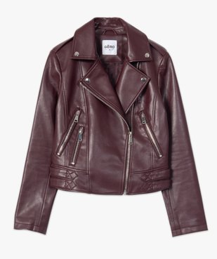 Blouson femme zippé style biker vue4 - GEMO(FEMME PAP) - GEMO