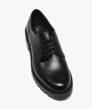 Derbies femme unis à semelle crantée vue5 - GEMO (CASUAL) - GEMO