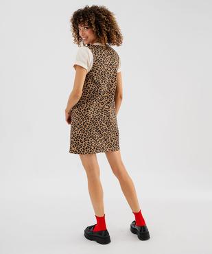 Robe chasuble à motif léopard femme vue3 - GEMO(FEMME PAP) - GEMO