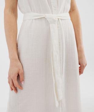 Robe chemise longue à manches courtes en gaze de coton femme vue6 - GEMO(FEMME PAP) - GEMO
