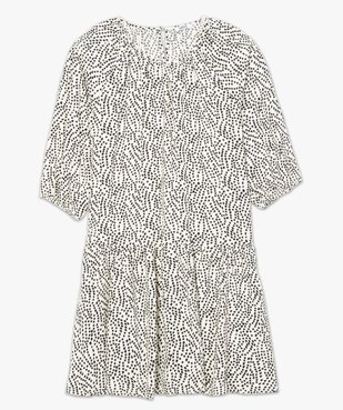Robe femme imprimée courte à manches ¾ vue4 - GEMO(FEMME PAP) - GEMO