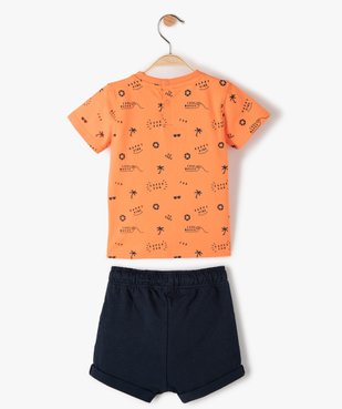 Ensemble bébé garçon tee-shirt + short en jersey (2 pièces) vue3 - GEMO(BEBE DEBT) - GEMO