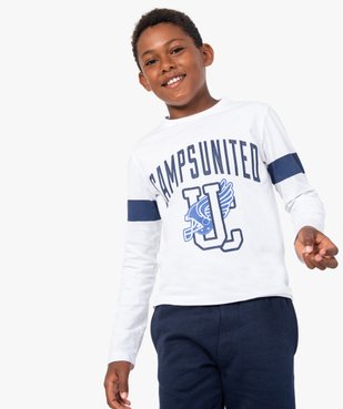 Tee-shirt garçon à manches longues imprimé patiné - Camps vue1 - CAMPS UNITED - GEMO