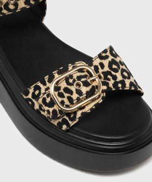 Sandales à motif animalier sur semelle plateforme femme - 5 Miles vue6 - 5 MILES - GEMO