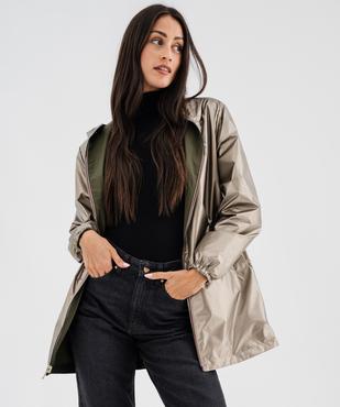 Imperméable réversible et déperlant à capuche femme vue2 - GEMO 4G FEMME - GEMO