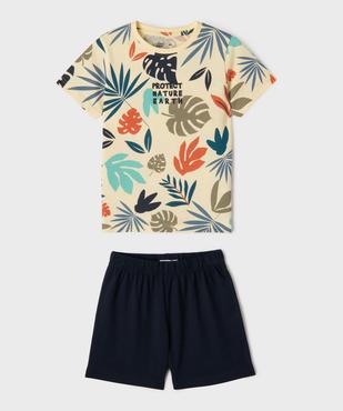 Pyjashort en jersey de coton imprimé garçon vue1 - GEMO 4G GARCON - GEMO