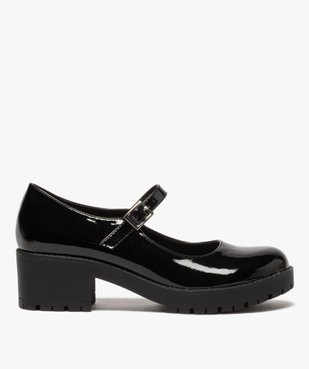 Escarpins pour femme vernis à talon carré et semelle crantée vue1 - GEMO(URBAIN) - GEMO