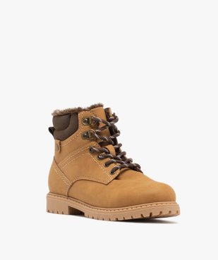 Boots garçon fourrées avec col matelassé à lacets bicolores et à zip vue3 - BUGGY - GEMO