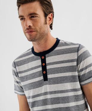 Pyjashort avec haut rayé et bas uni homme vue9 - GEMO 4G HOMME - GEMO