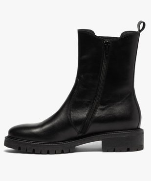 Boots femme unis style chelsea à semelle crantée vue3 - Nikesneakers (CASUAL) - Nikesneakers