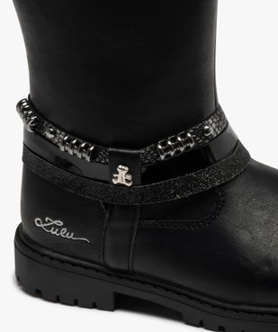 Bottes fille unies à brides fantaisie - LuluCastagnette vue6 - LULU CASTAGNETT - GEMO