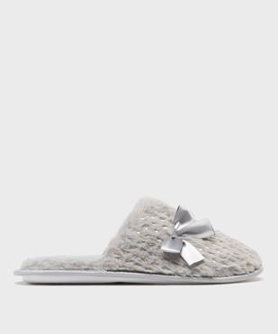 Chaussons mules en fourrure imitation à pois dorés femme vue1 - GEMO 4G FEMME - GEMO