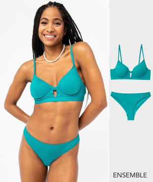 Ensemble de maillot de bain deux pièces bleu pour femme - GEMO