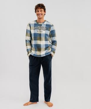 Pyjama à carreaux maille peluche homme vue5 - GEMO(HOMWR HOM) - GEMO