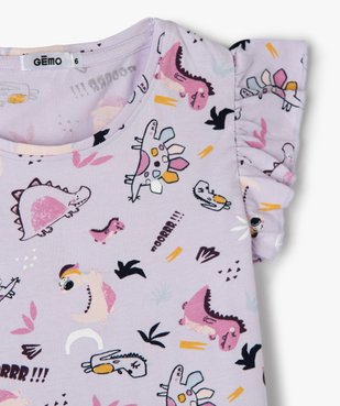 Pyjashort fille imprimé avec volants sur les épaules vue2 - GEMO (ENFANT) - GEMO