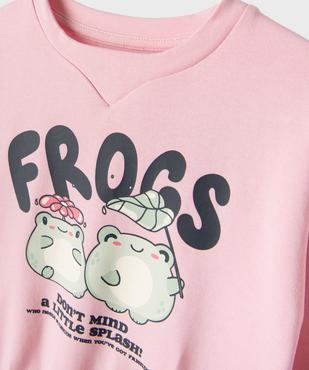 Sweat ample imprimé avec encolure élastiquée fille vue3 - GEMO 4G FILLE - GEMO