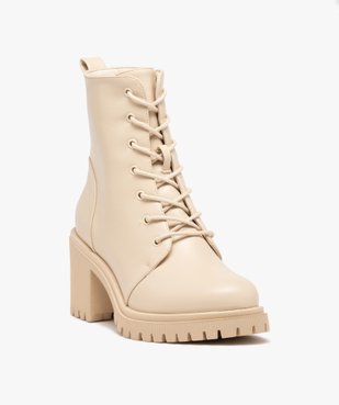 Boots à talon et épaisse semelle crantée femme vue2 - GEMO(URBAIN) - GEMO