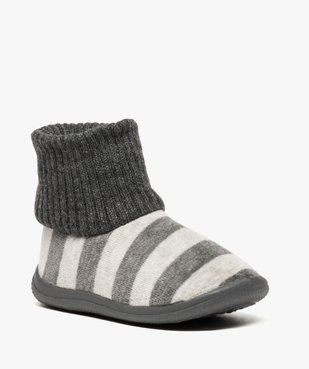 Chaussons bébé à rayures avec tige façon chaussettes vue2 - GEMO (ENFANT) - GEMO