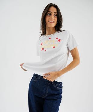 Tee-shirt manches courtes collection Noël femme vue2 - GEMO(FEMME PAP) - GEMO