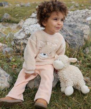 Pantalon en maille côtelée à doublure fourrure imitation bébé fille vue1 - GEMO(BEBE DEBT) - GEMO