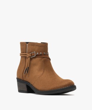 Bottines fille en suédine style santiags avec brides fantaisie vue3 - LOVELY WINGS GEMO FOR GOOD - GEMO