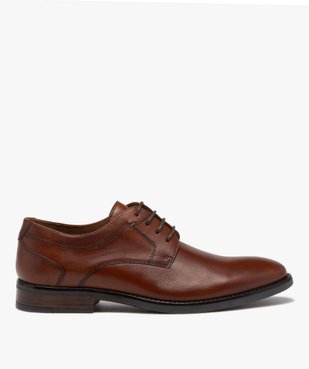 Derbies homme dessus en cuir uni à lacets ronds - Taneo vue2 - TANEO - GEMO