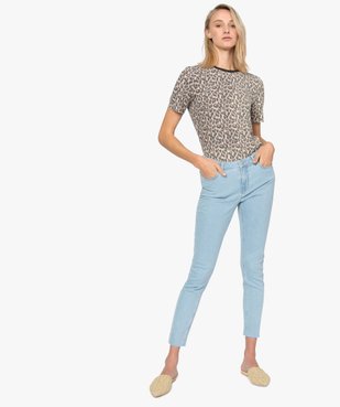 Tee-shirt femme à manches courtes et imprimé animalier vue5 - GEMO(FEMME PAP) - GEMO