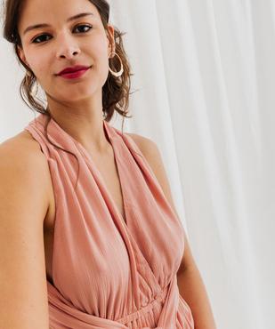 Robe longue dos nu multilook en viscose froissée femme vue2 - GEMO(FEMME PAP) - GEMO