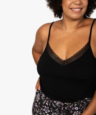 Débardeur femme grande taille en maille fluide et dentelle vue2 - GEMO(HOMWR FEM) - GEMO