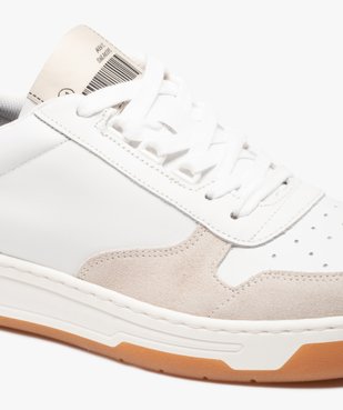 Baskets homme dessus cuir à semelle contrastante – Tanéo vue6 - TANEO - GEMO