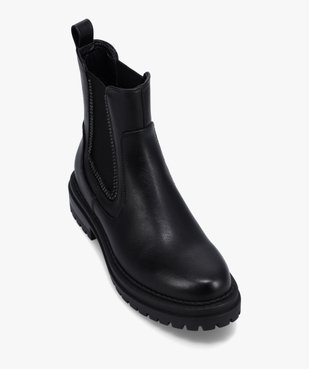 Boots femme unies style Chelsea crantées à strass vue5 - GEMO (CASUAL) - GEMO
