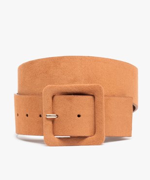 Ceinture femme aspect nubuck avec boucle carrée vue1 - GEMO (ACCESS) - GEMO