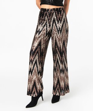 Pantalon à sequins coupe large femme vue1 - GEMO(FEMME PAP) - GEMO