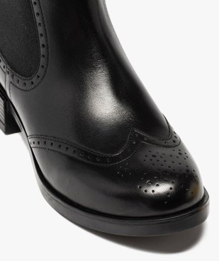 Boots femme style chelsea unis à bout fleuri vue6 - GEMO (CASUAL) - GEMO
