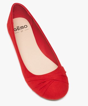 Ballerines femme en suédine unie avec bout drapé vue5 - GEMO(URBAIN) - GEMO