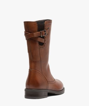 Bottes fille style cavalière en cuir uni avec bride décorative vue4 - GEMO (ENFANT) - GEMO