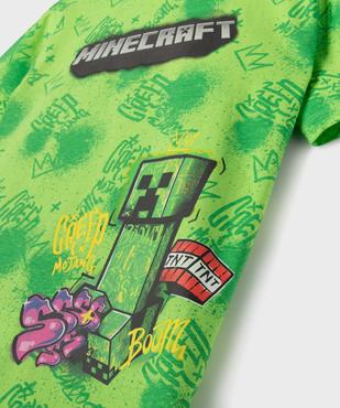 Tee-shirt avec motifs graffitis garçon - Minecraft vue2 - MINECRAFT - GEMO