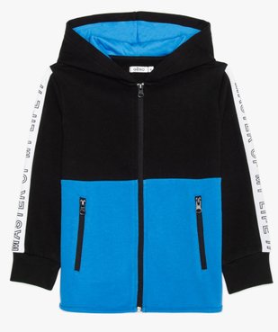 Sweat garçon molletonné bicolore avec capuche vue1 - GEMO (ENFANT) - GEMO