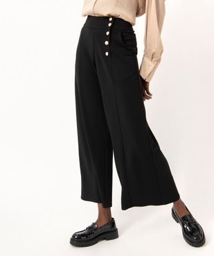 Pantalon large avec boutons fantaisie femme vue1 - GEMO(FEMME PAP) - GEMO