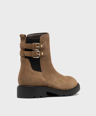Boots dessus cuir suédé avec semelle crantée femme - Tanéo vue5 - TANEO - GEMO