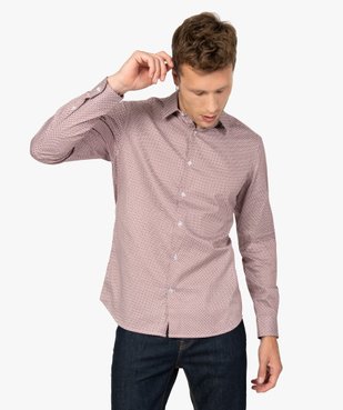 Chemise homme à motifs colorés coupe slim vue2 - GEMO (HOMME) - GEMO