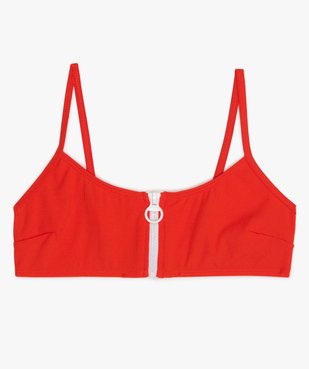 Haut de maillot de bain fille brassière à zip vue1 - GEMO (JUNIOR) - GEMO