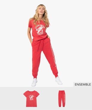 Ensemble femme 2 pièces pantalon de jogging + tee-shirt - Camps United - GEMO